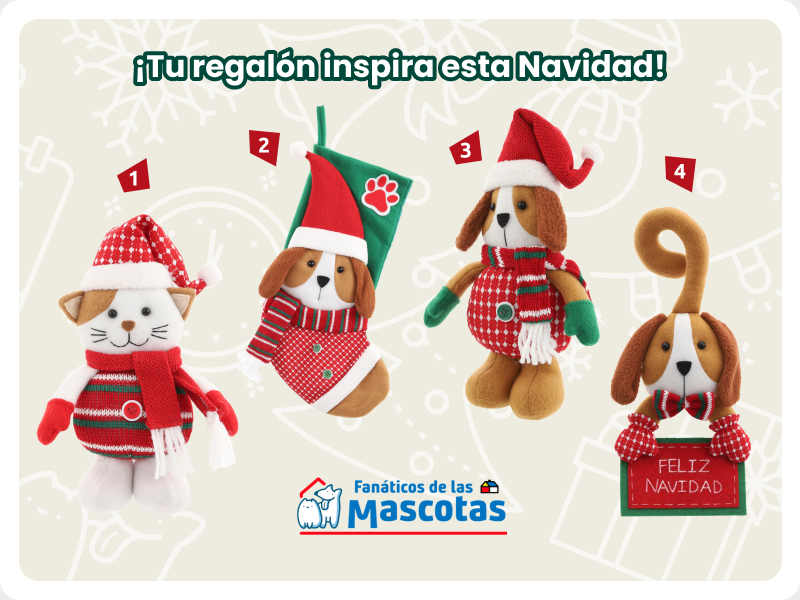 selección de adornos con diseño de mascota, perro o gato: gato de pie navideño, bota de navidad con diseño de perro, perro de pie navideño y adorno para la puerta con diseño de perro.